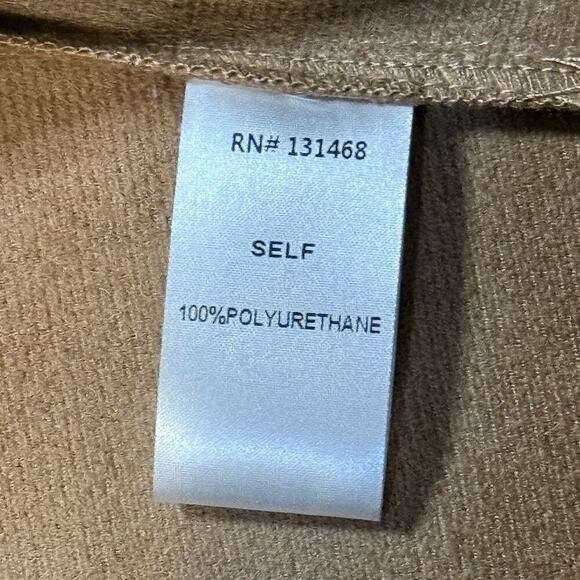 Fab'rik Womens Mocha Mousse Tan Vegan Leather Faux Wrap Bodycon Midi Skirt Large - Picture 8 of 9